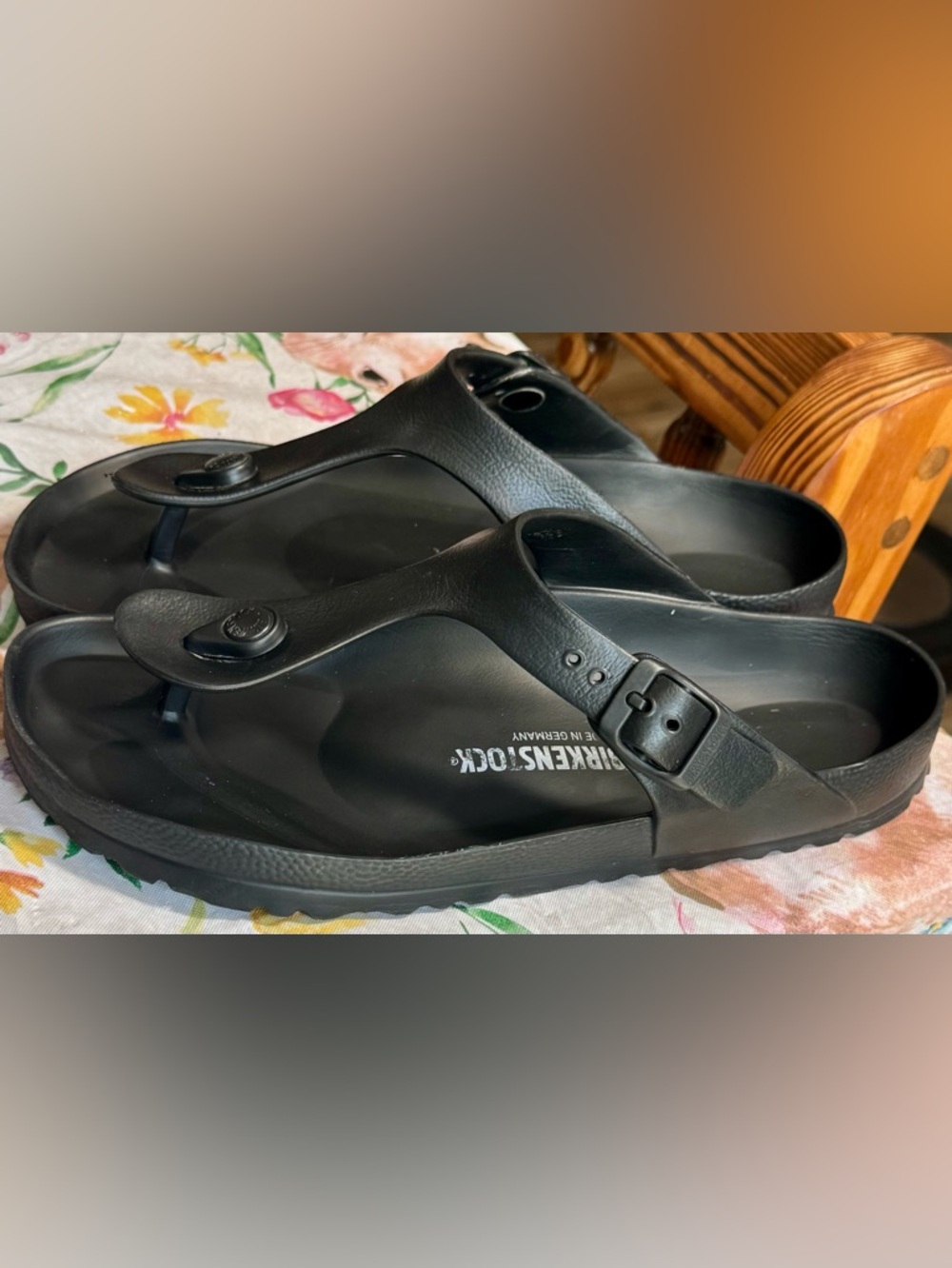 Birkenstock Black EVA Gizeh Style Thong Sandals size 39 (8-8.5)